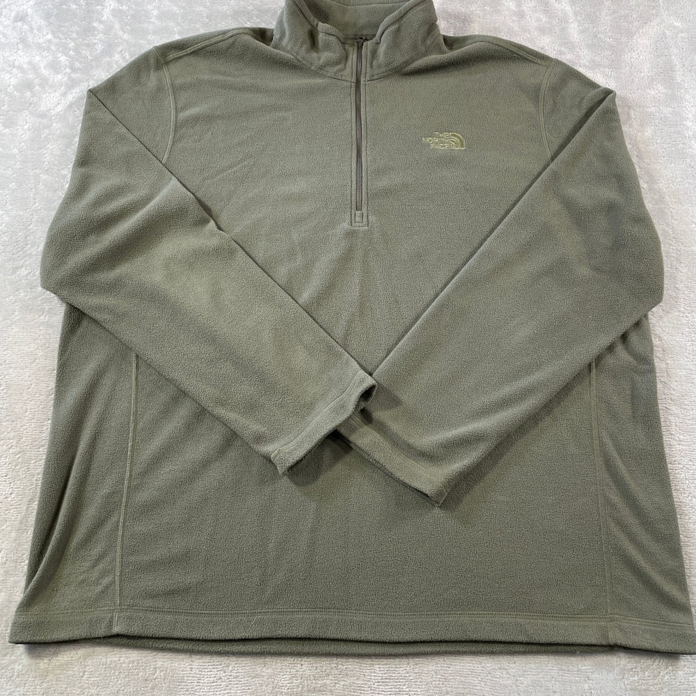 The North Face Glacier 1/4 Zip Fleece Pullover Mens XXL Green Outdoor School